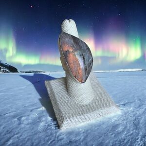 Large labradorite statement ring, sterling size 6,NWT